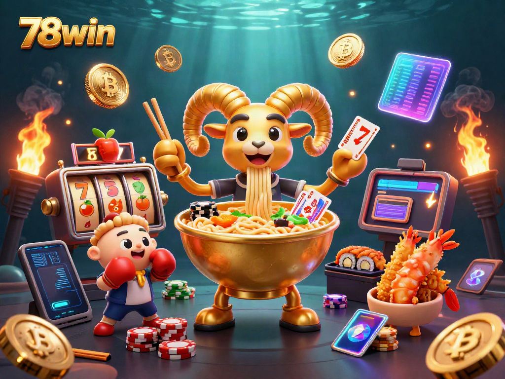 Experience vibrant gambling excitement at 78win with animated characters and thrilling casino elements.